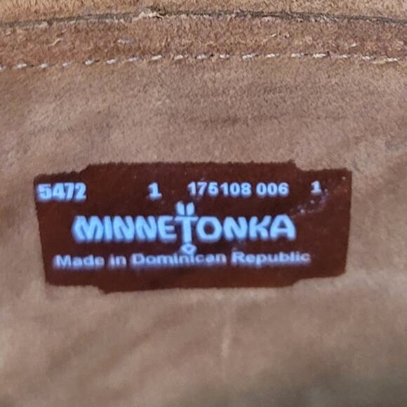 Minnetonka Suede Tan and Brown Fringe Crossbody Bag - Picture 8 of 16